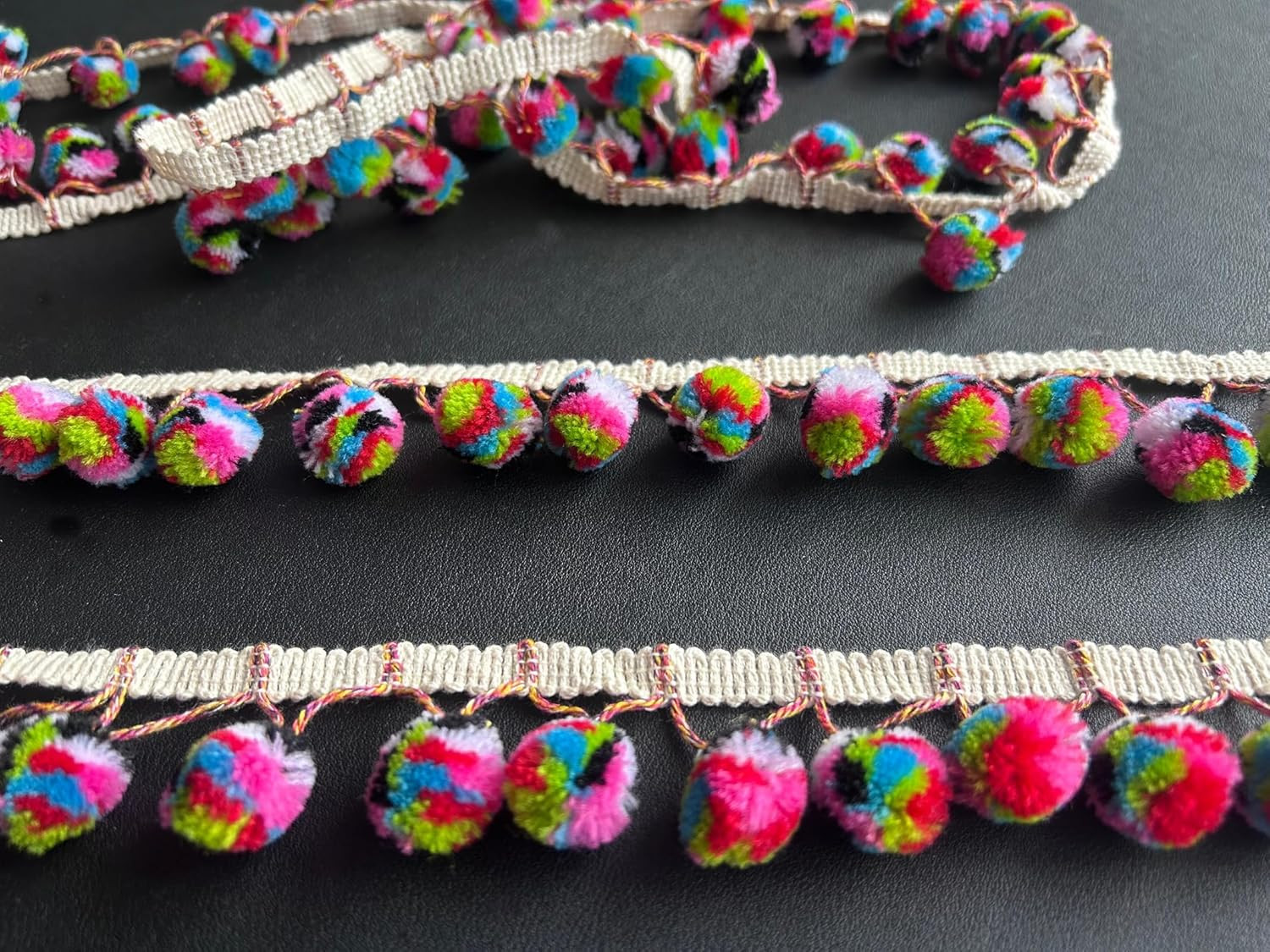 Decorative 3 Yards 20Mm Wide Pom Pom Ball Fringe Trim Ribbon Trim Fringe Tassel