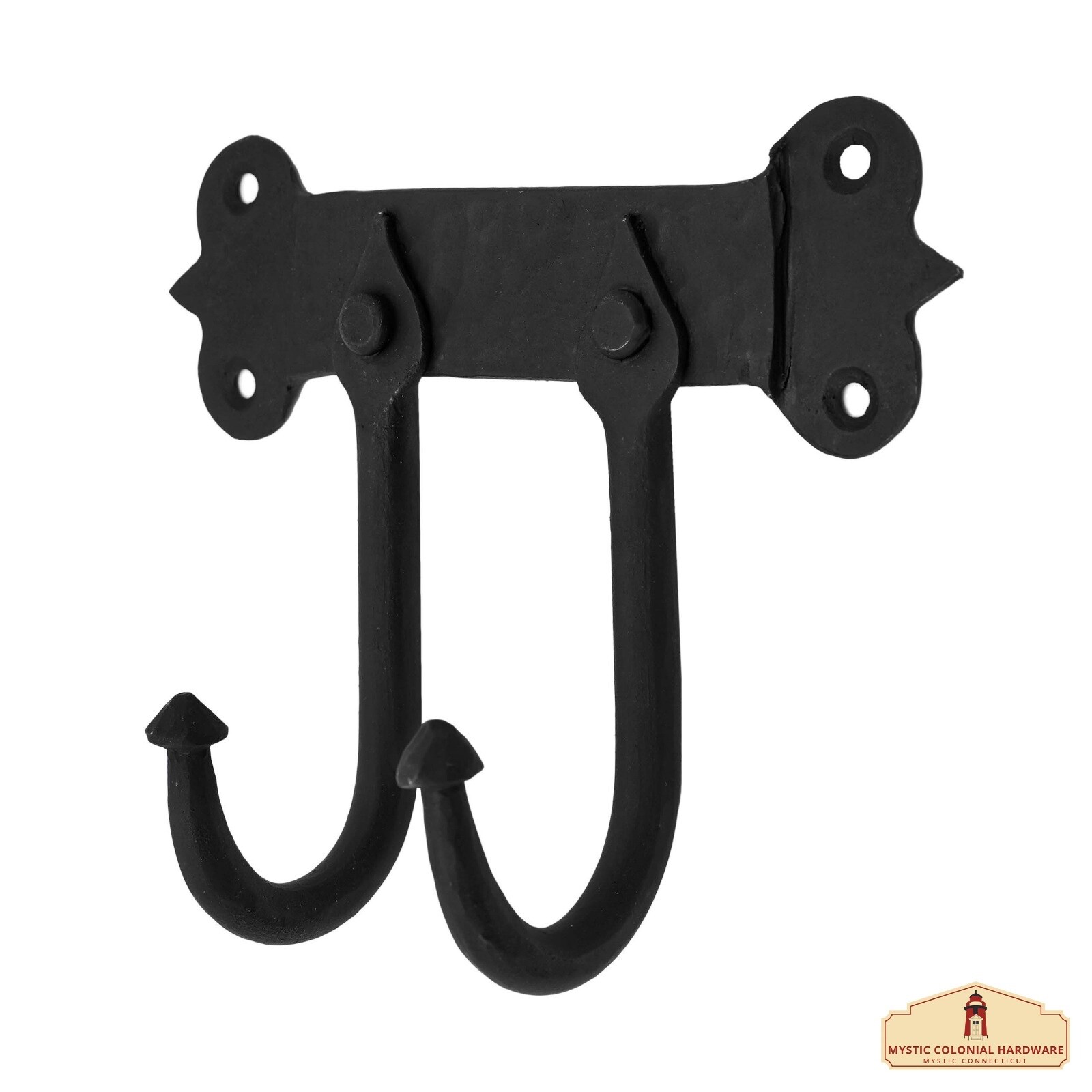 Coat Hook Rustic Cast Iron Door Home Hardware Accessory with Oil Black Finish