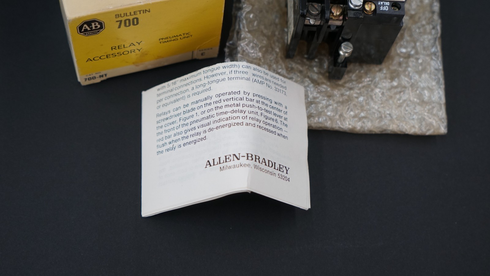 Allen Bradley 700-NT Pneumatic Time Delay Relay (SER C)