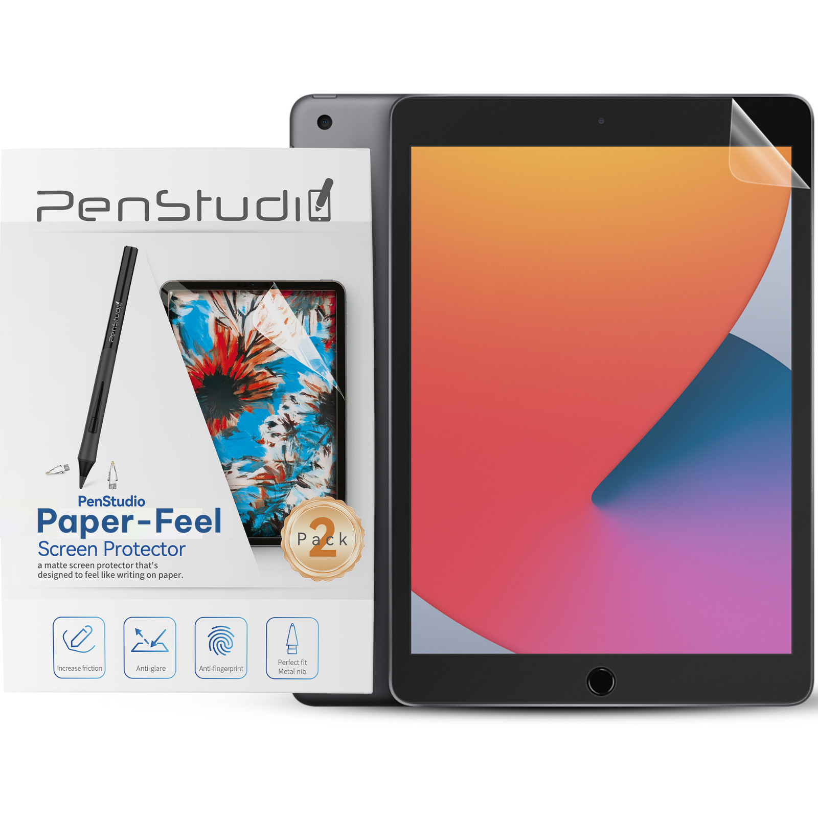 Penstudio Paper-Feel Screen Protector for iPad 7/8/9 | Anti-Glare