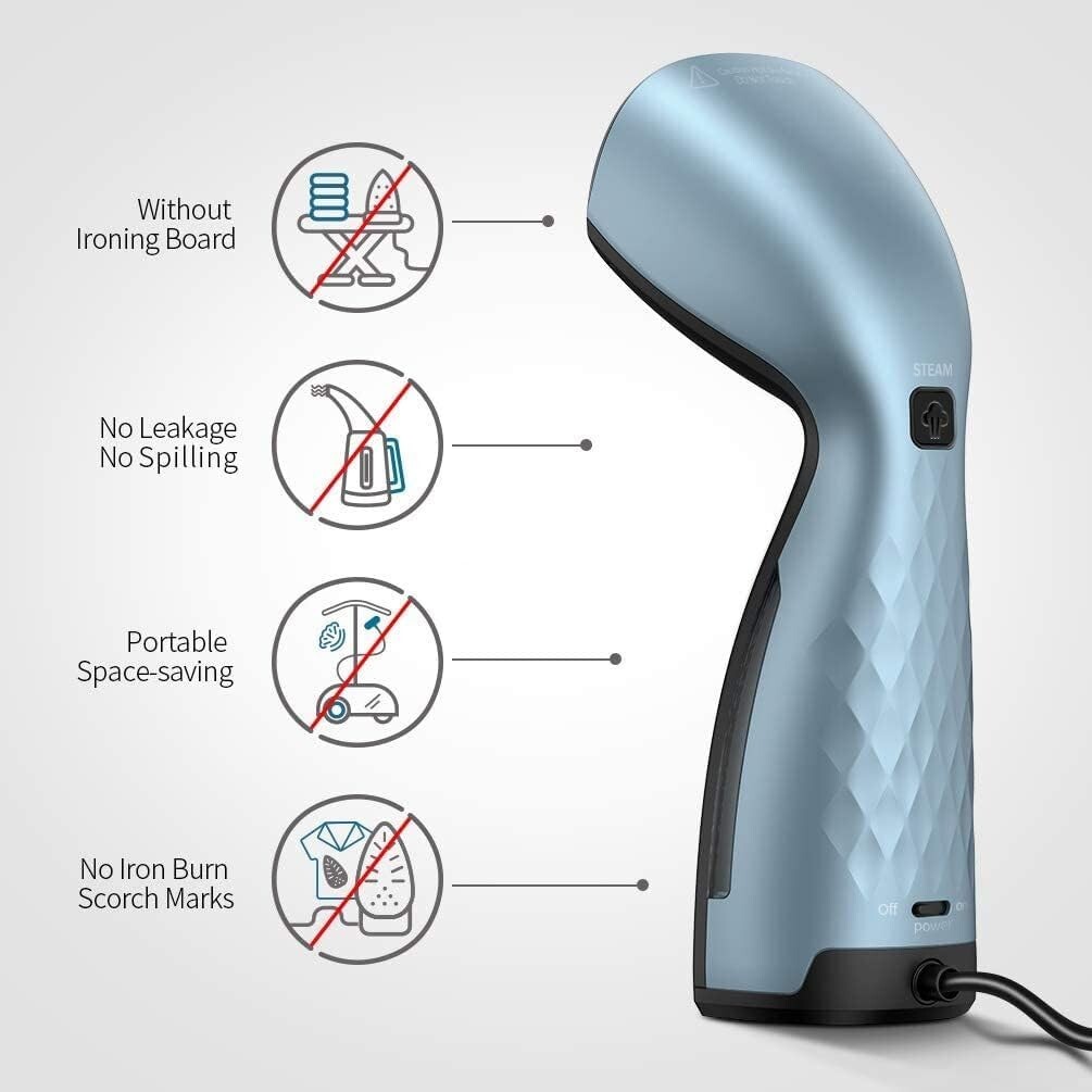 Portable travel clothes steamer Metal Steam Head, 110ml tank Capacity 900W/110V