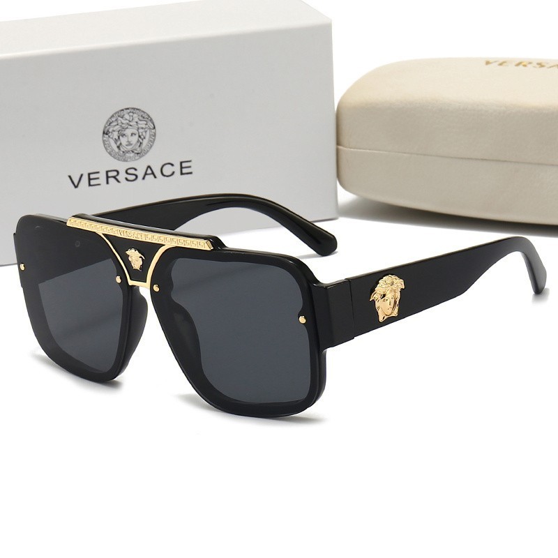 Women's Versace Sunglasses vintage Stylish Big rimmed Square sunglasses with Box