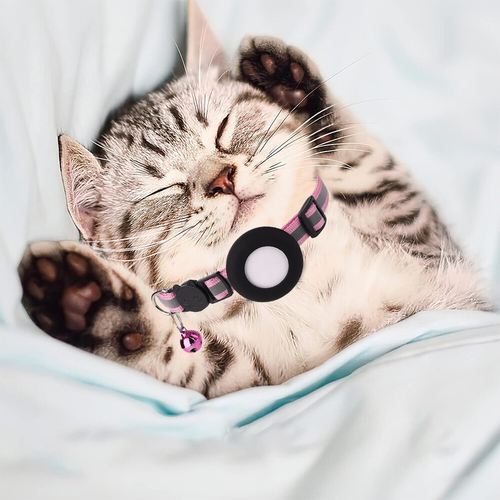 Pet Collar with Bell for Small Dogs and Cats Apple AirTag Case Cover Anti-Lost