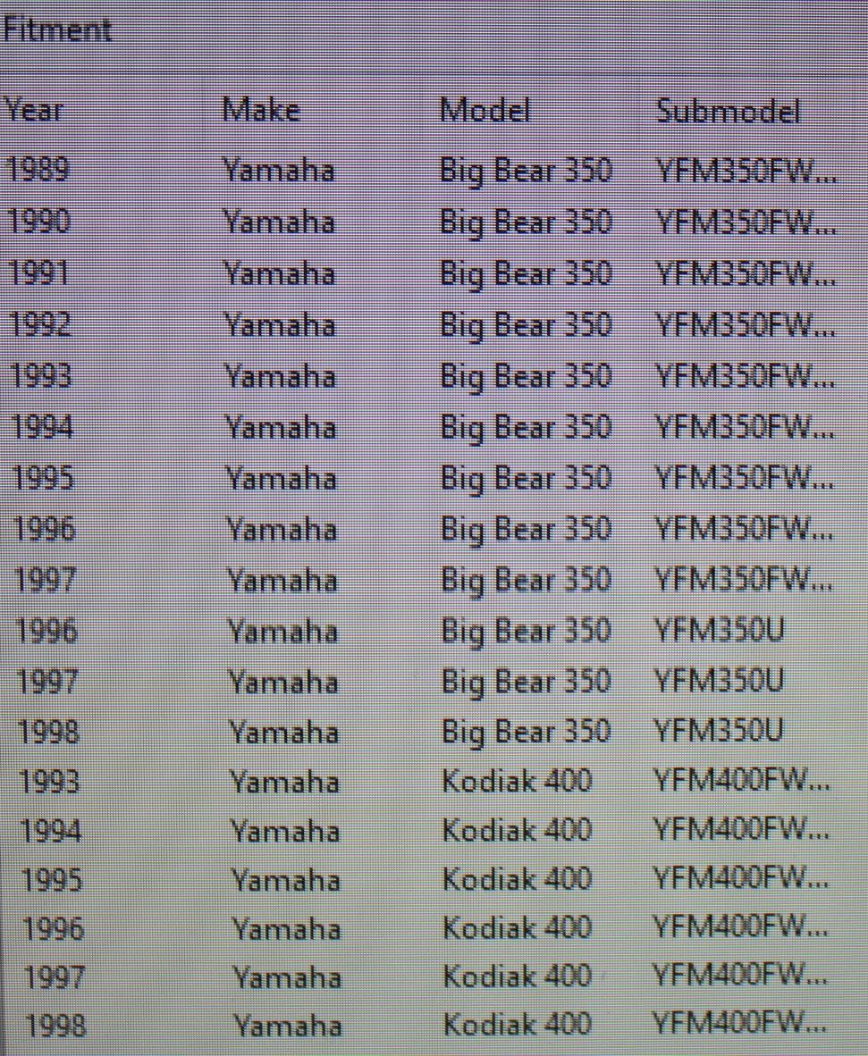 89-98 Yamaha Big Bear 350 93-98 Kodiak 400 Left Front Brake Drum Backing Plate