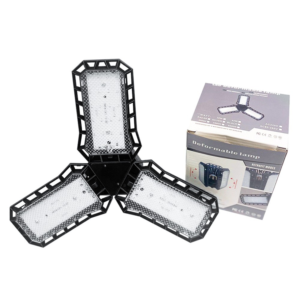 80W LED Garage Shop Light Bulb Adjustable Panel E26 Screw Socket Deformable