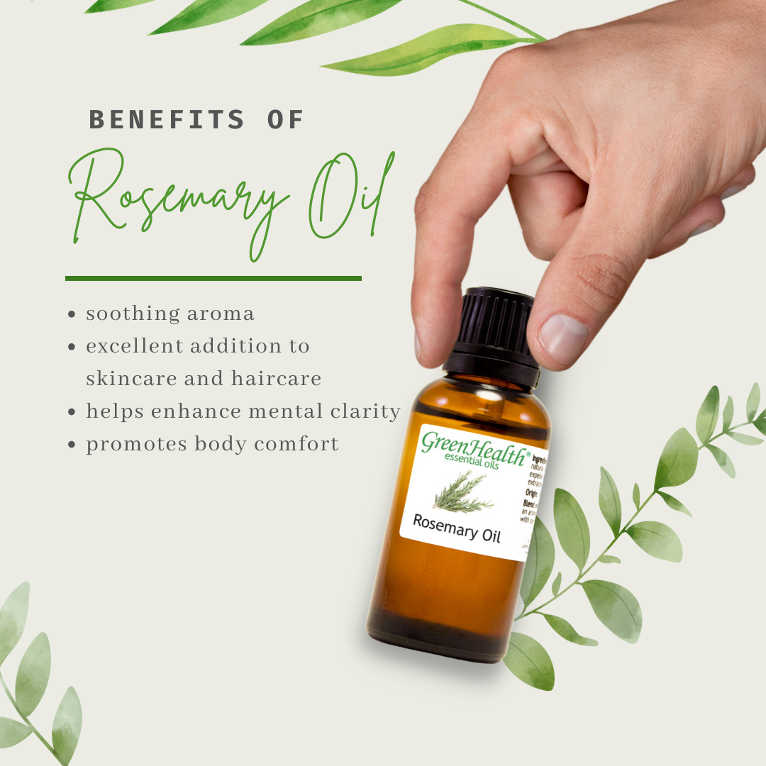 4 fl oz Rosemary Essential Oil (100% Pure & Natural) with 3 Free Droppers