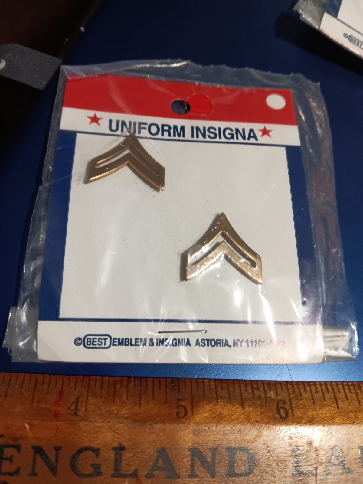 US Army Rank Pins- Brass Corporal- New (25-1663)