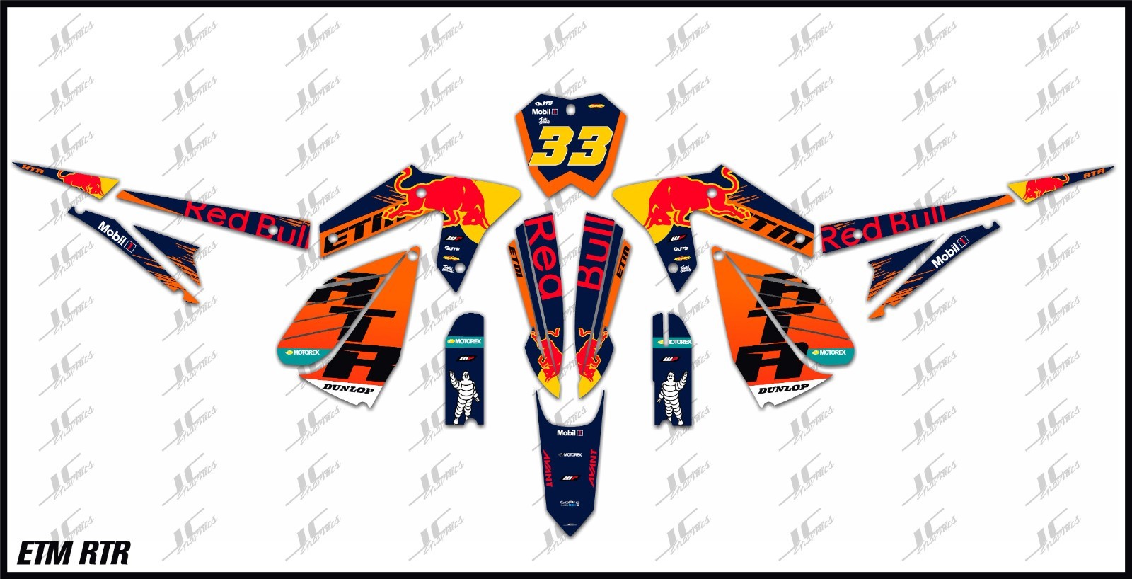 ETM RTR graphics kit decals THICK AND HIGH GLOSS .....