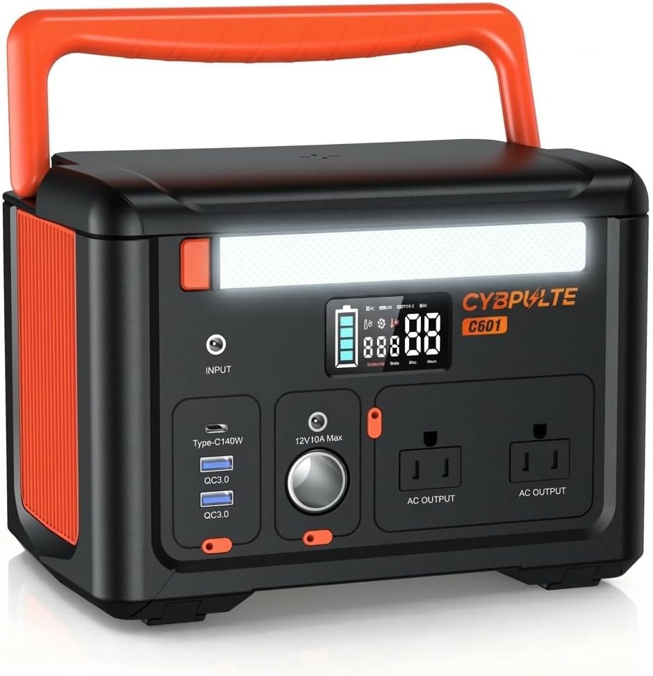 600W Portable Power Station 299Wh, 1200W Surge,Generator with 2 AC Outlets & 140