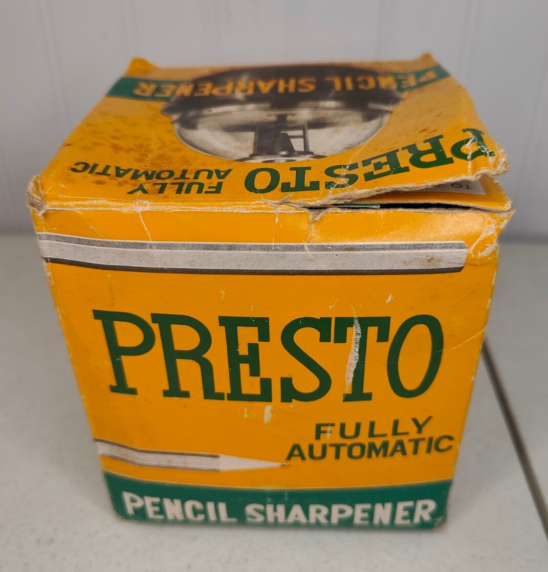 WORKING VTG Presto Automatic Pencil Sharpener Green Dome Mad Men Don Draper Desk