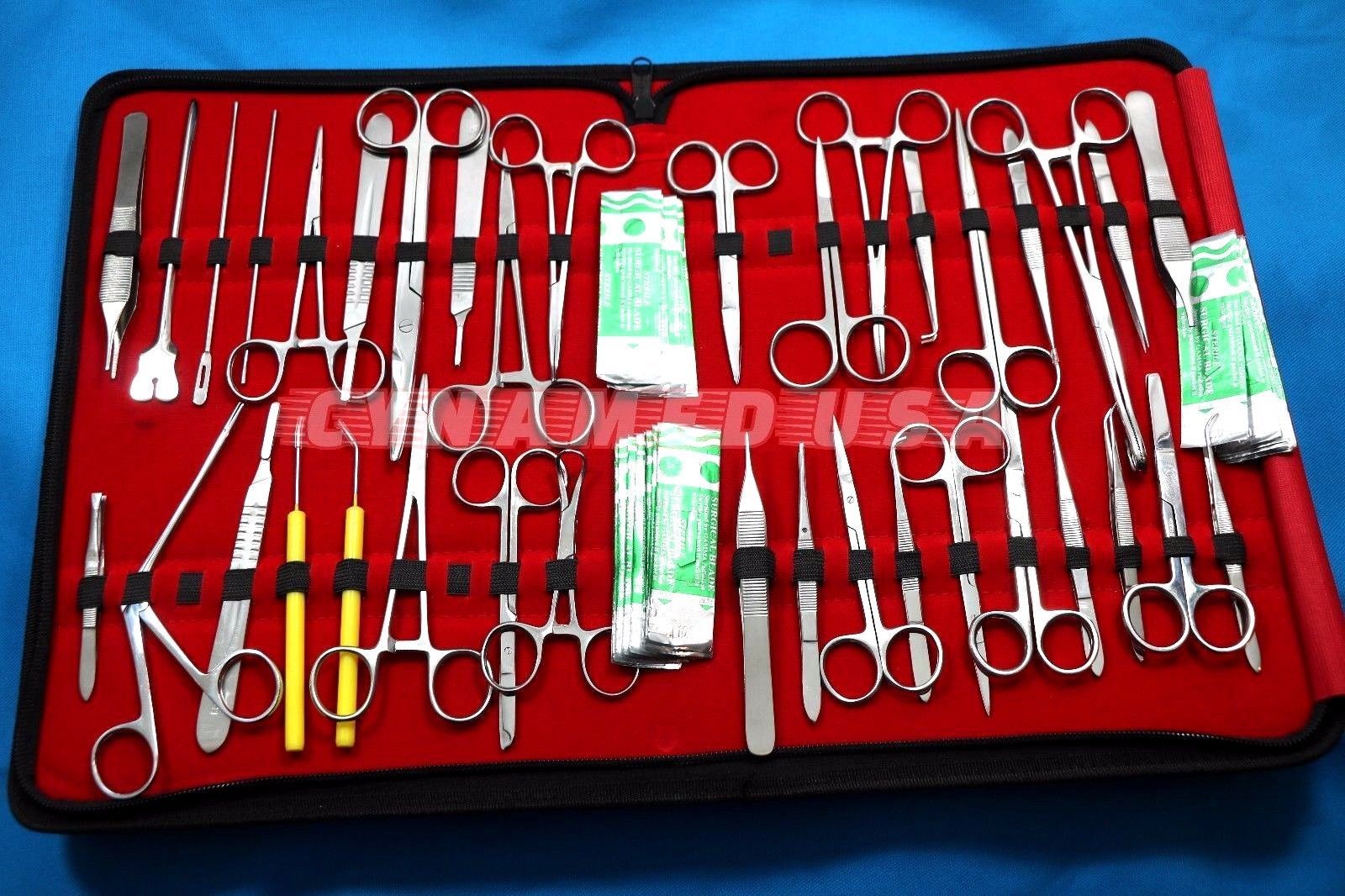 77 US MILITARY FIELD MINOR SURGERY SURGICAL INSTRUMENTS FORCEPS SCISSORS KIT