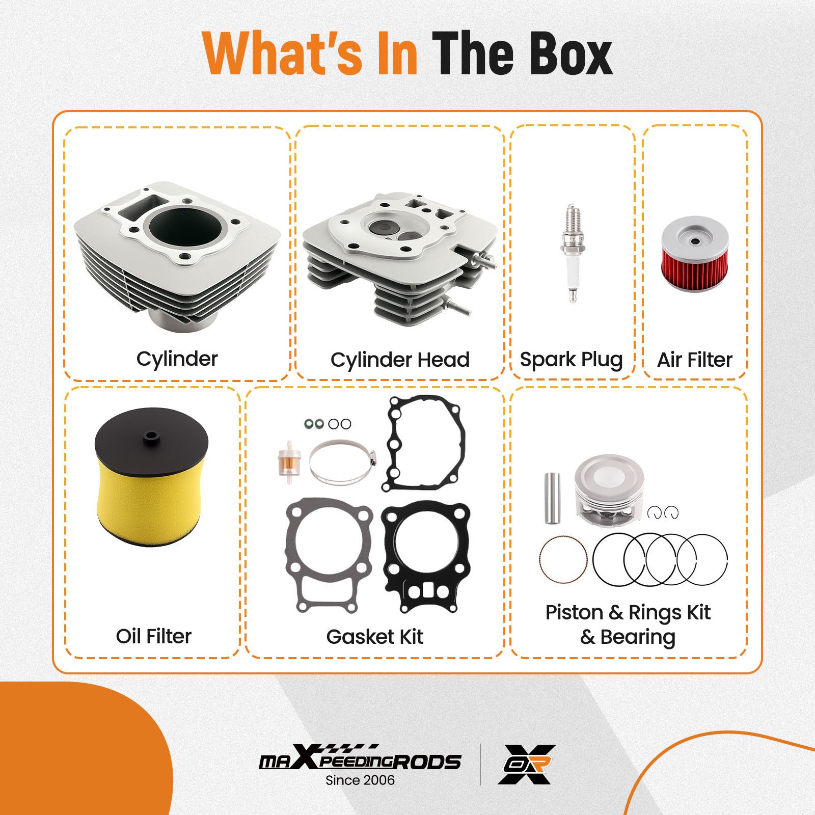 Cylinder Head Piston Top End Rebuild Kit for Honda Rancher 350 TRX350 2000-2006