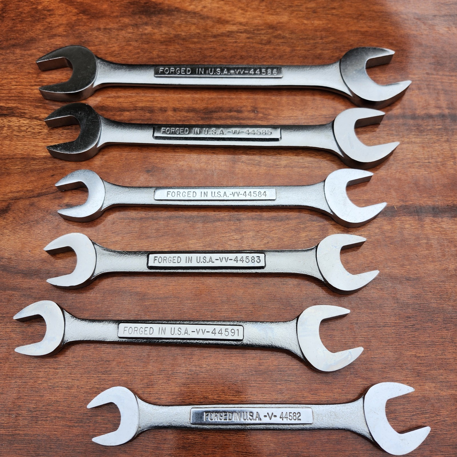 Craftsman SAE Double Open Wrench Set USA 1/4" to 1-1/8" - 10 Pcs Like New W Rail