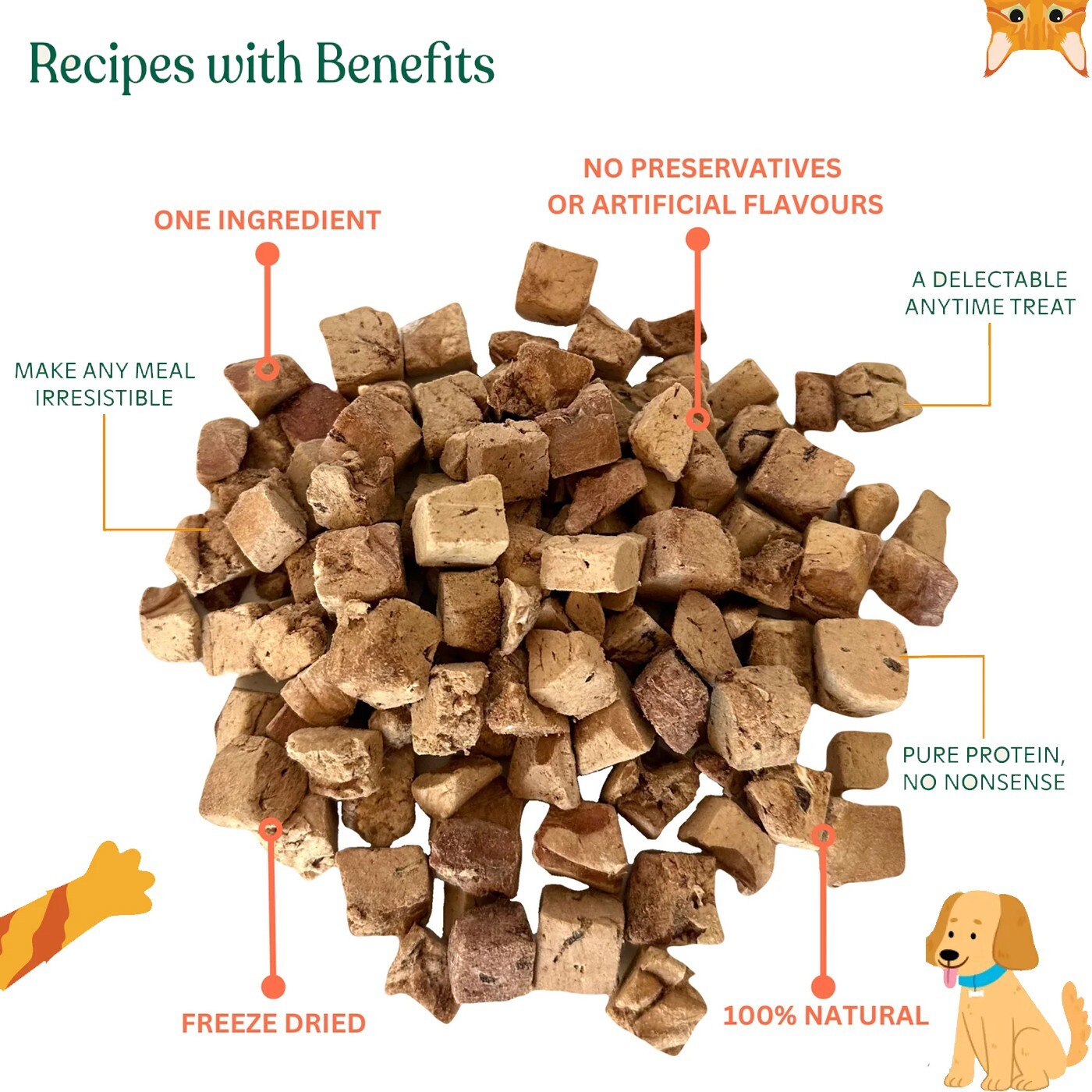 Freeze Dried Beef Liver Dog & Cat Treats Food Topper Single Ingredient (2-Pack)