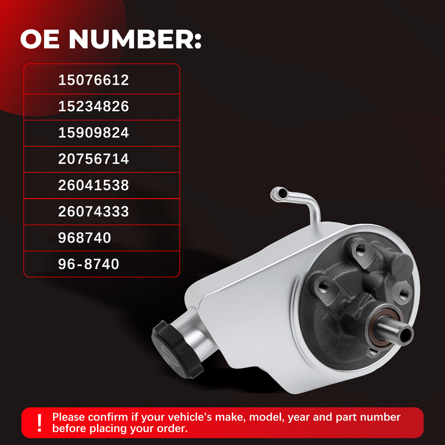 20-8740 Power Steering Pump For Chevrolet Silverado 1500 GMC Sierra 1500 1999-13