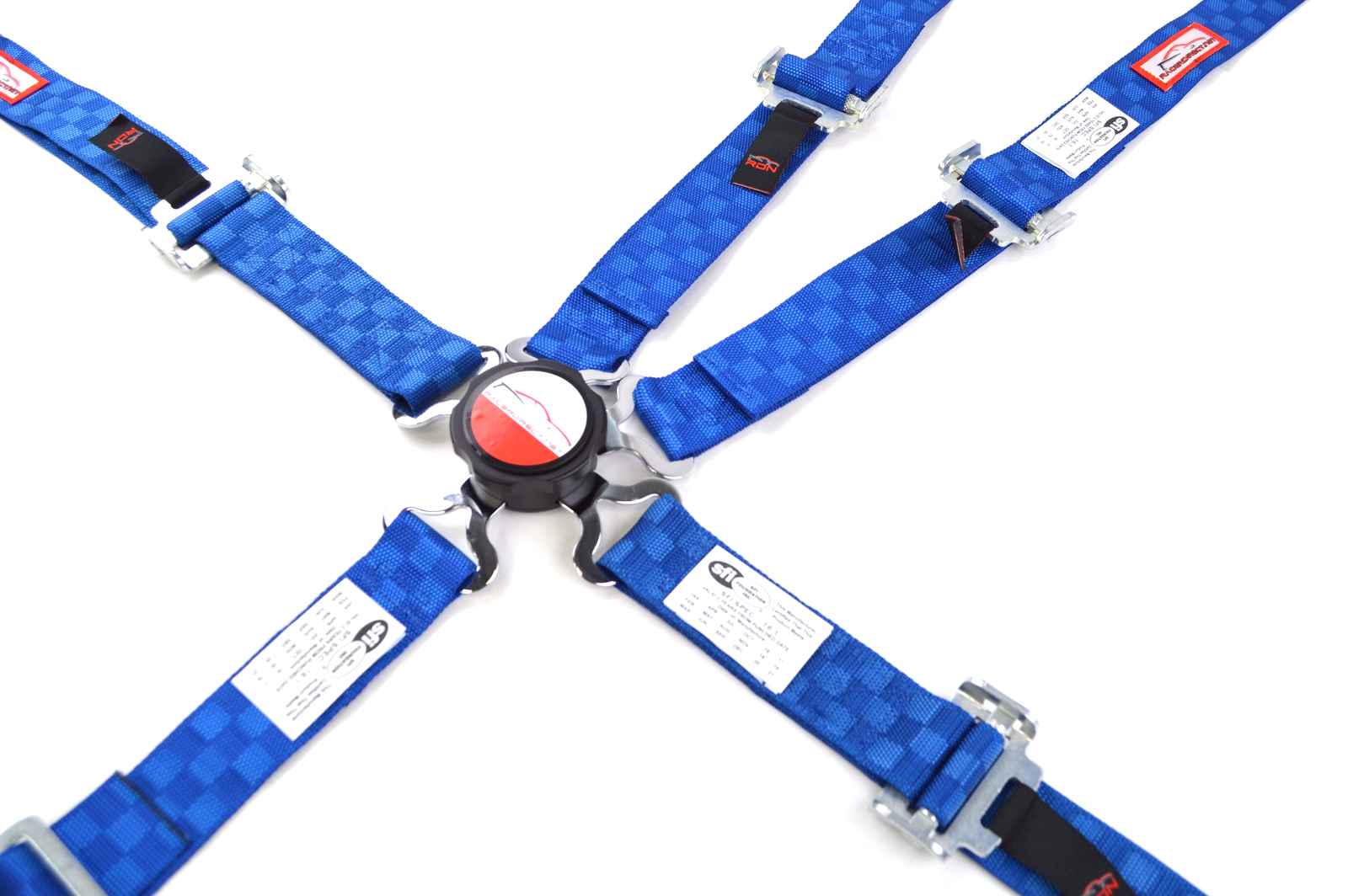 QUARTER MIDGET RACING HARNESS 5 POINT 2" SFI 16.1 CAM LOCK BLUE CHECKERBOARD