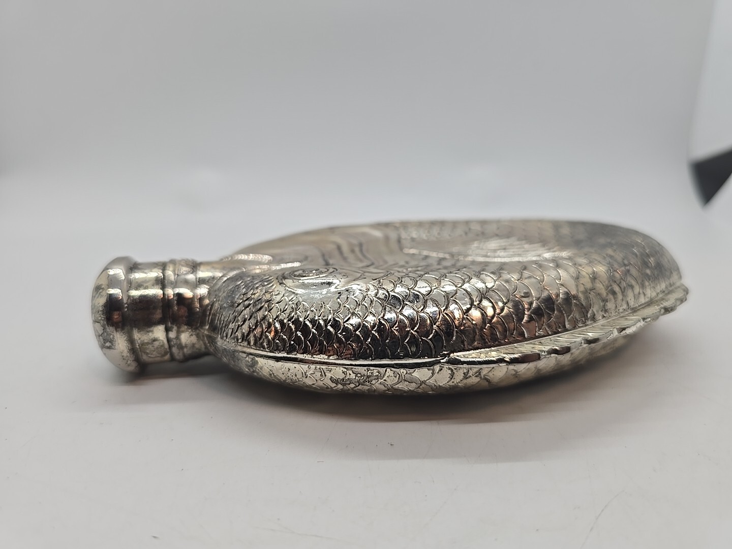 Vintage TOWLE Silverplate Fish Shaped Liquor Flask, 6"