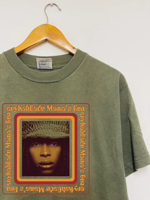 Erykah Badu Mama's Gun Military Green T Shirt Full Size S-5XL S6560