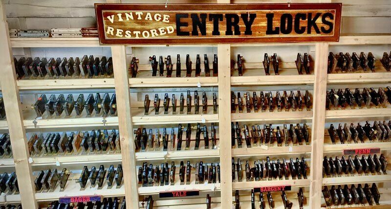 KEAN & DOTY (KD) POCKET DOOR MORTISE LOCK SET w/KEY: MALE & FEMALE (16941)