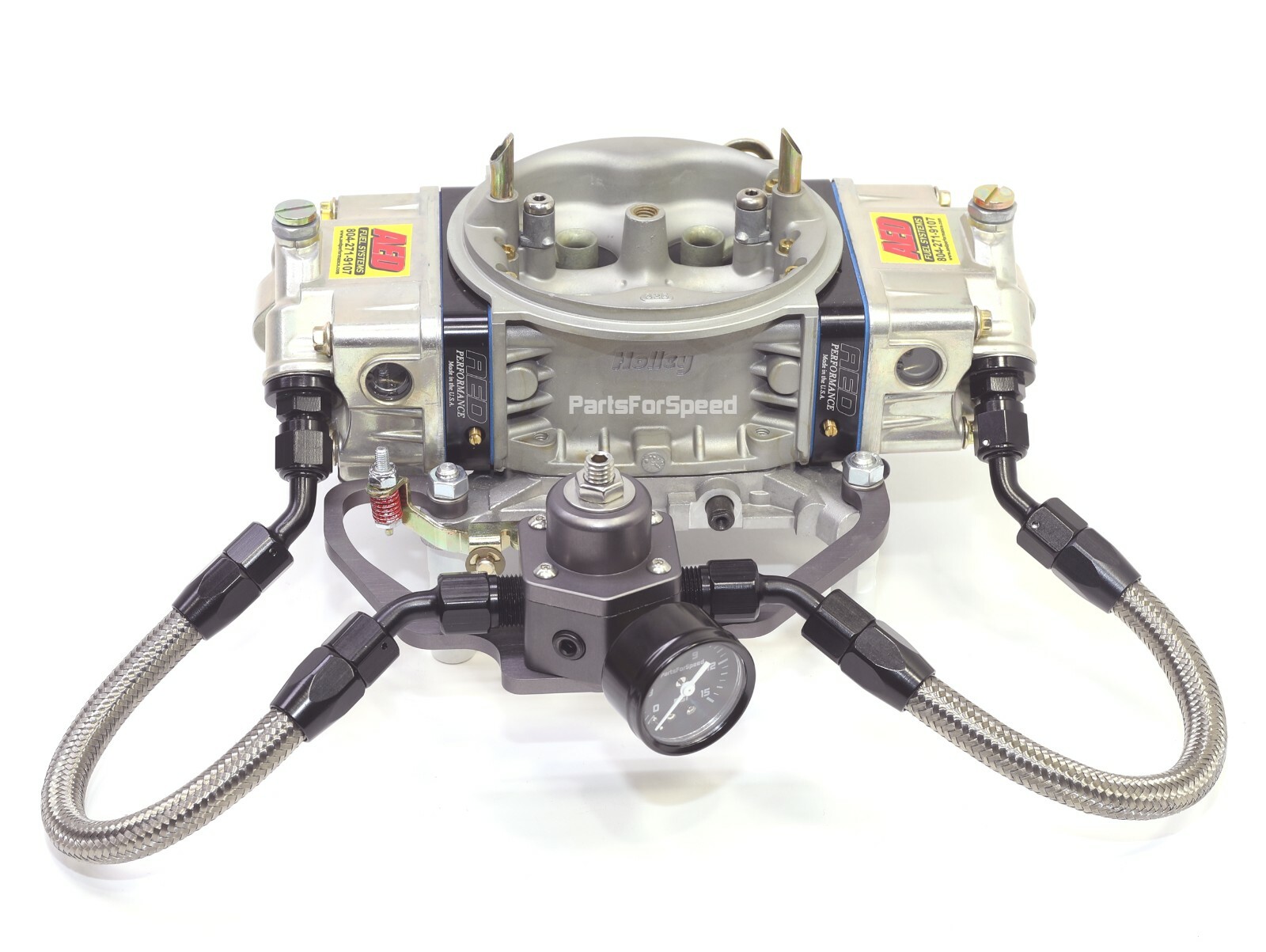 Fuel Pressure Regulator, Gauge, Bracket, Holley Carburetor Fuel lines Kit 4150