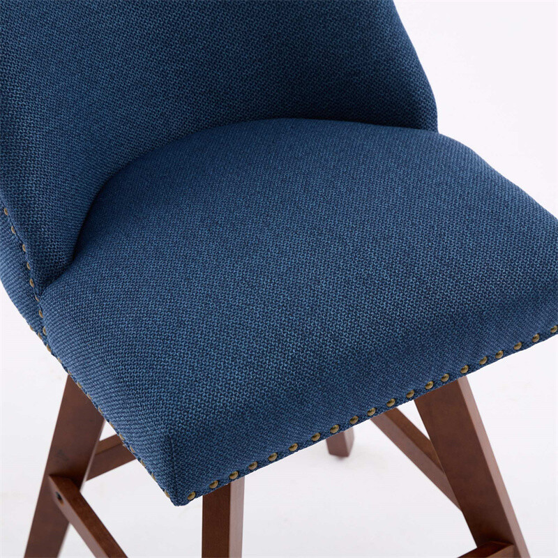 Set 2 Counter Height Swivel Barstools,26'' H Seat Height Upholstered Bar Stools