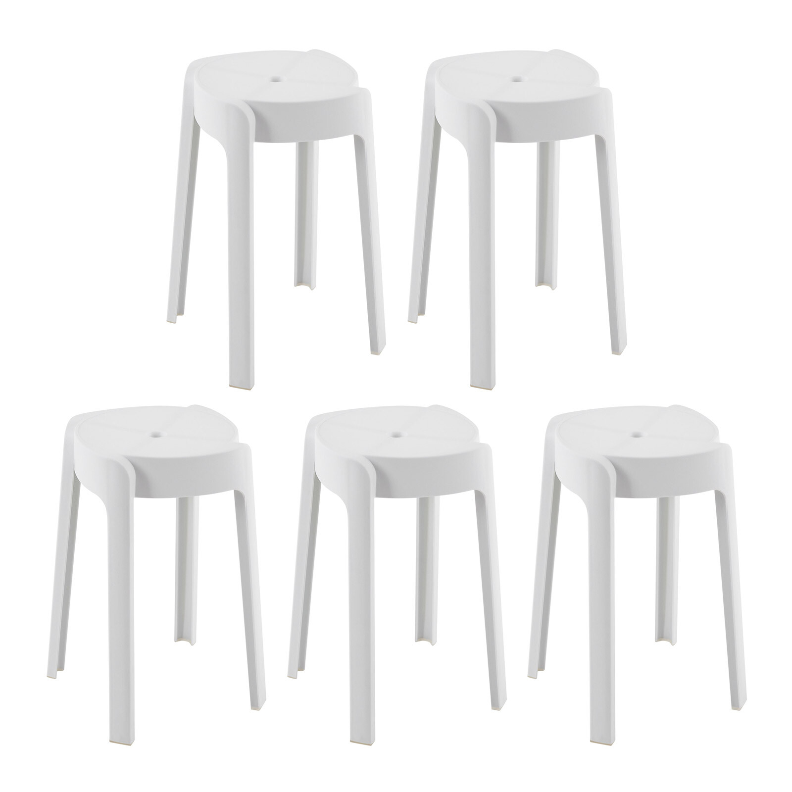 5 x Plastic Stacking Stools For Kids Students Classroom Home Kitchen Garden
