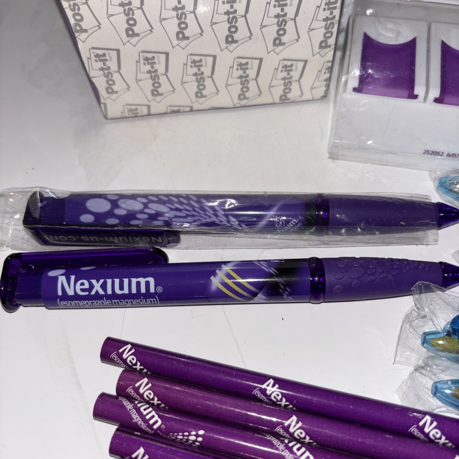 Pharmaceutical Drug Rep Promo Items Nexium Pens, Pencils, Pill Boxes Post It