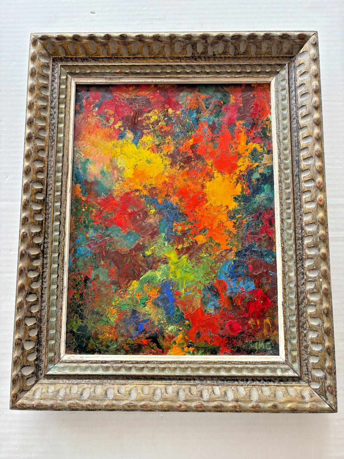 Impasto Oil Painting Ida Mindel Cohen “Boutonniere” Signed Abstract Floral MCM