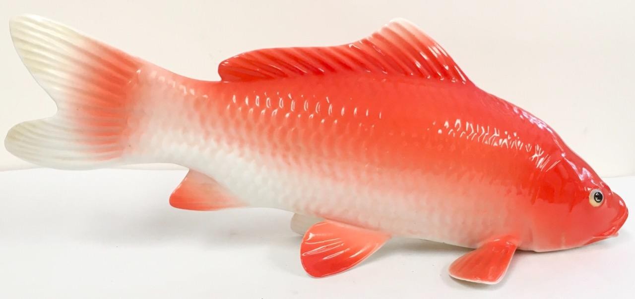 Noritake Koi Fish figurine Japan Japanese gold Nippon vintage MINT LARGE