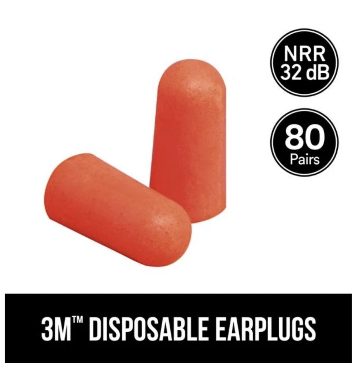 LOT of 30, 3M Orange Disposable Ear Plugs (80-Pack)