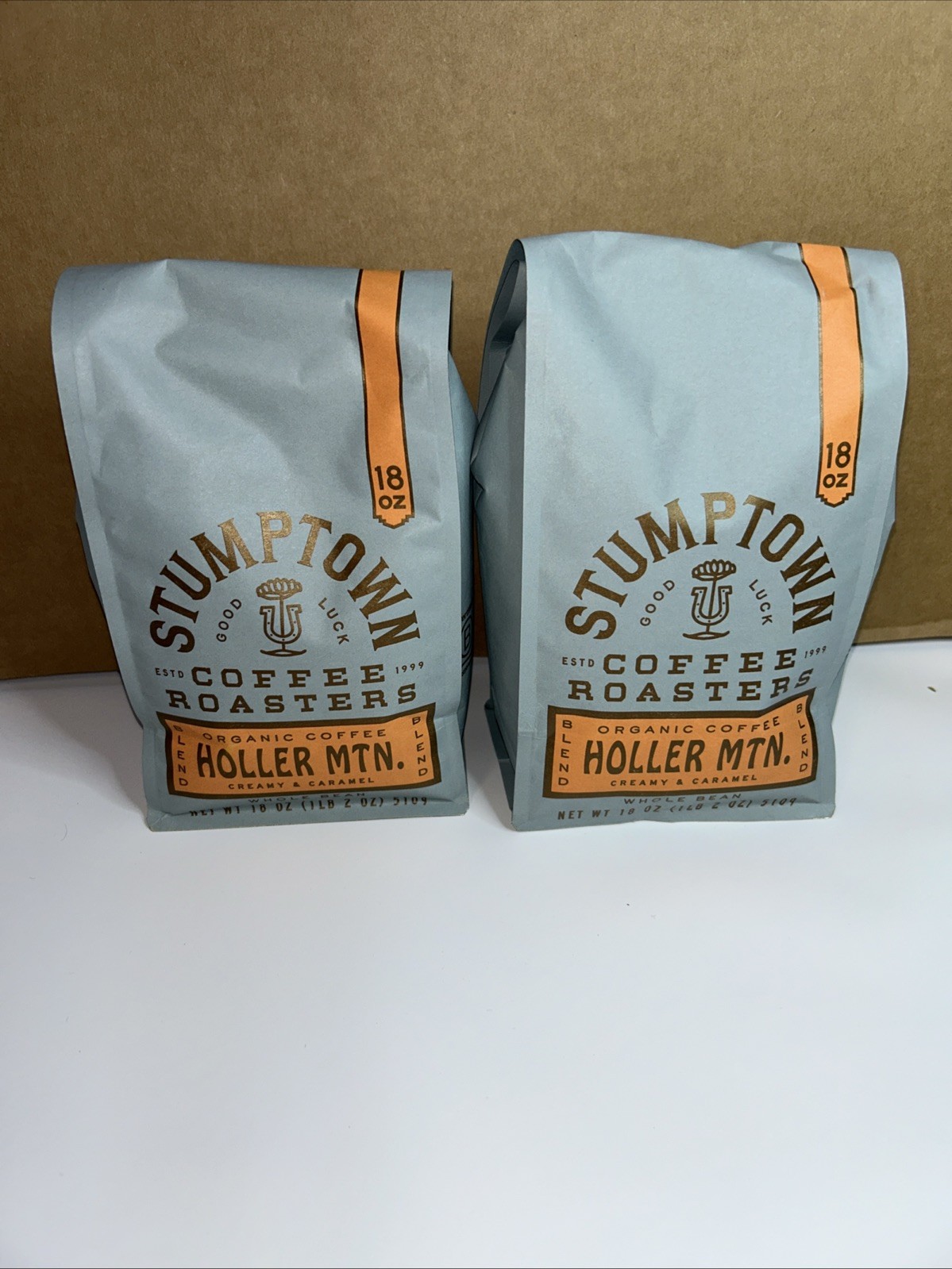 Stumptown Holler Mtn. Whole Bean Coffee 2 Packages 18 oz Each