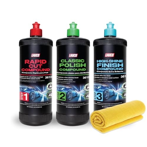 LAUCO 3-Step Paint Correction Compound Kit – (3 x 1000mL)[36101+36102+36103]