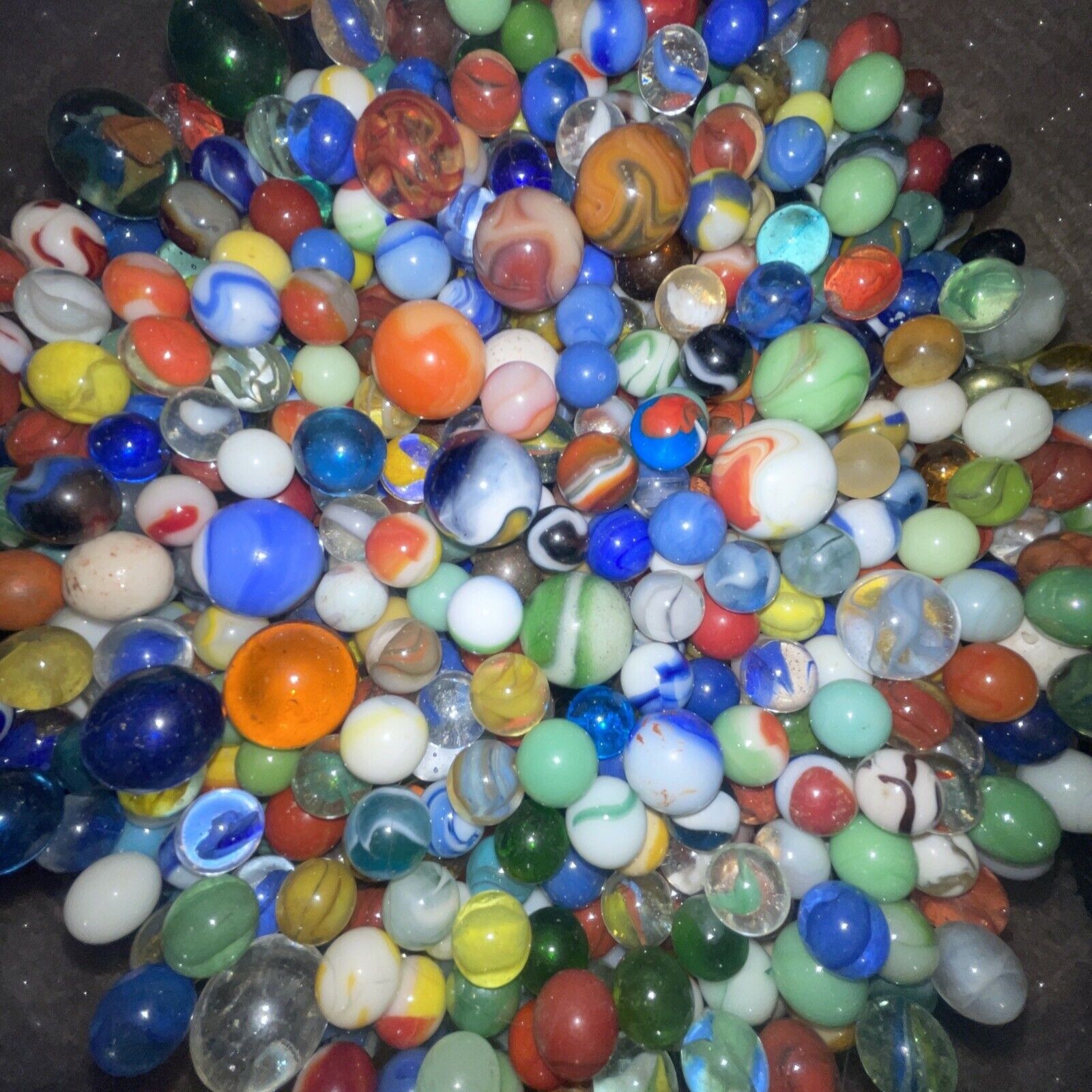 Estate Marbles Akro Agate Peltier Uranium Vintage Lot Of 30, random, One shooter