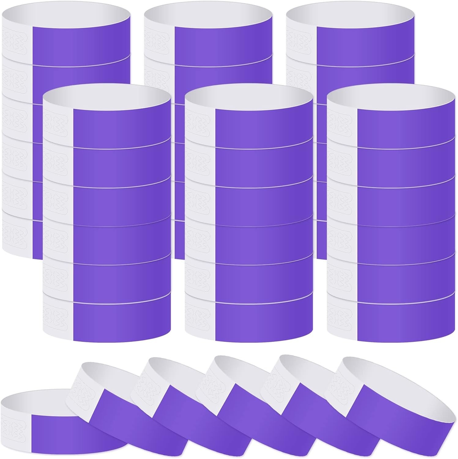 Lightweight 200 PCS Purple Paper Wristbands - Ideal for Concerts & Festivals