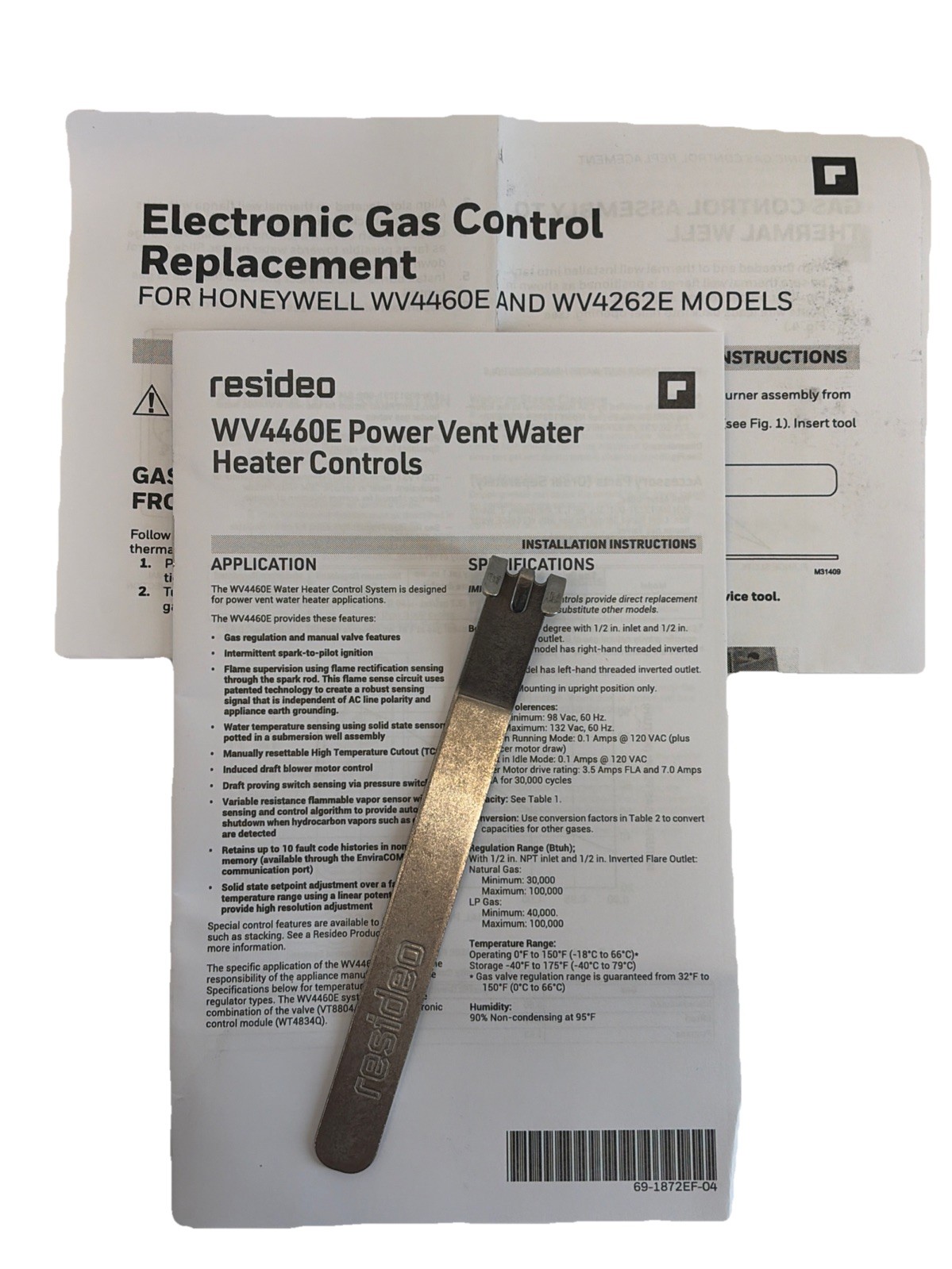 Resideo WV4460E2022 Water Heater Control Intermittent Spark Pilot Ignition