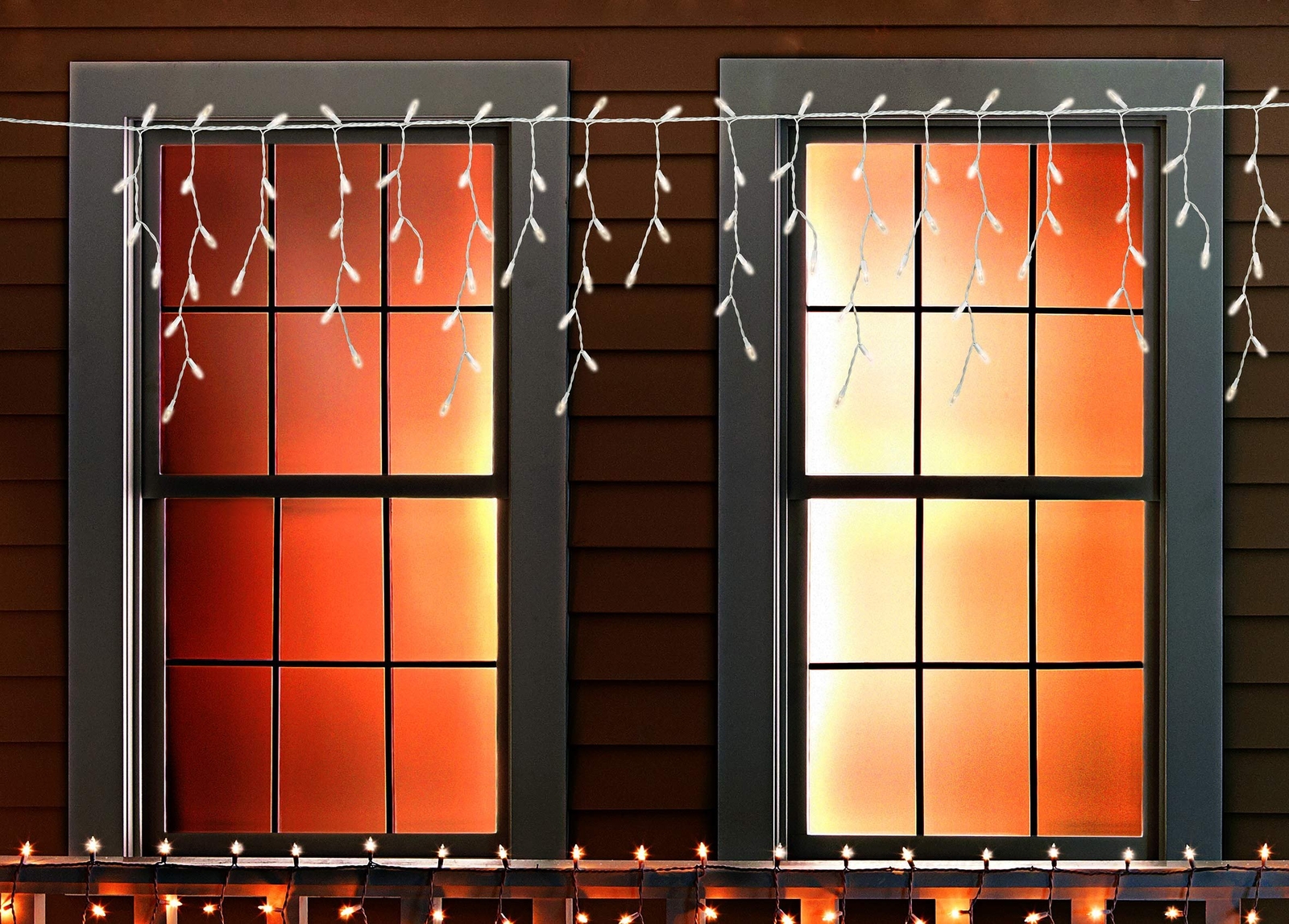 Tupkee Window Icicle Lights Set, 3 Feet (0.91 m), 50 Clear Incandescent...