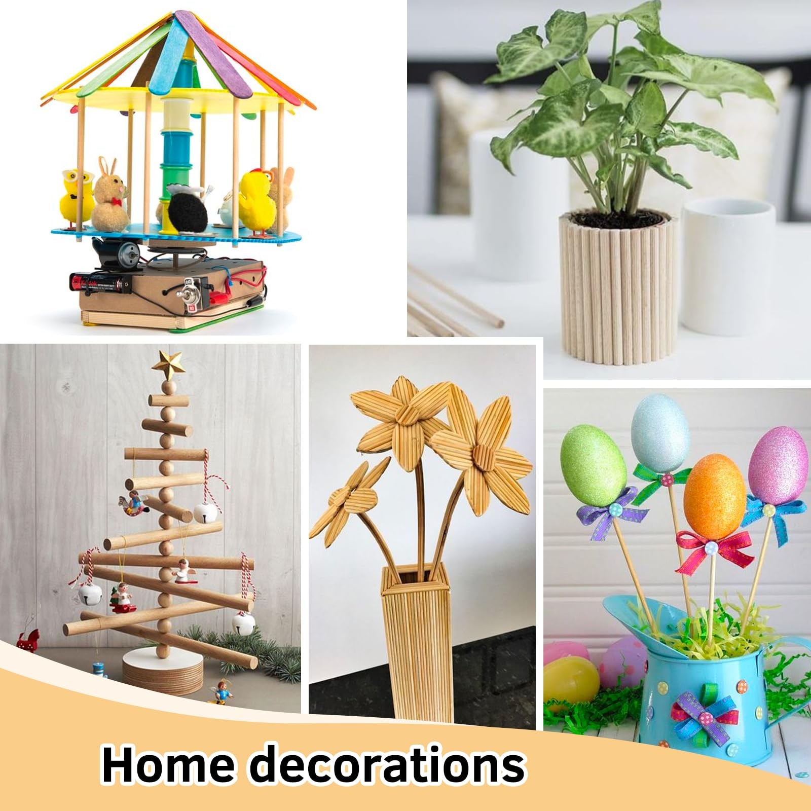 ONUPGO 6 PCS Dowel Rods Wood Sticks 1 X 12 1x12Dowels-6