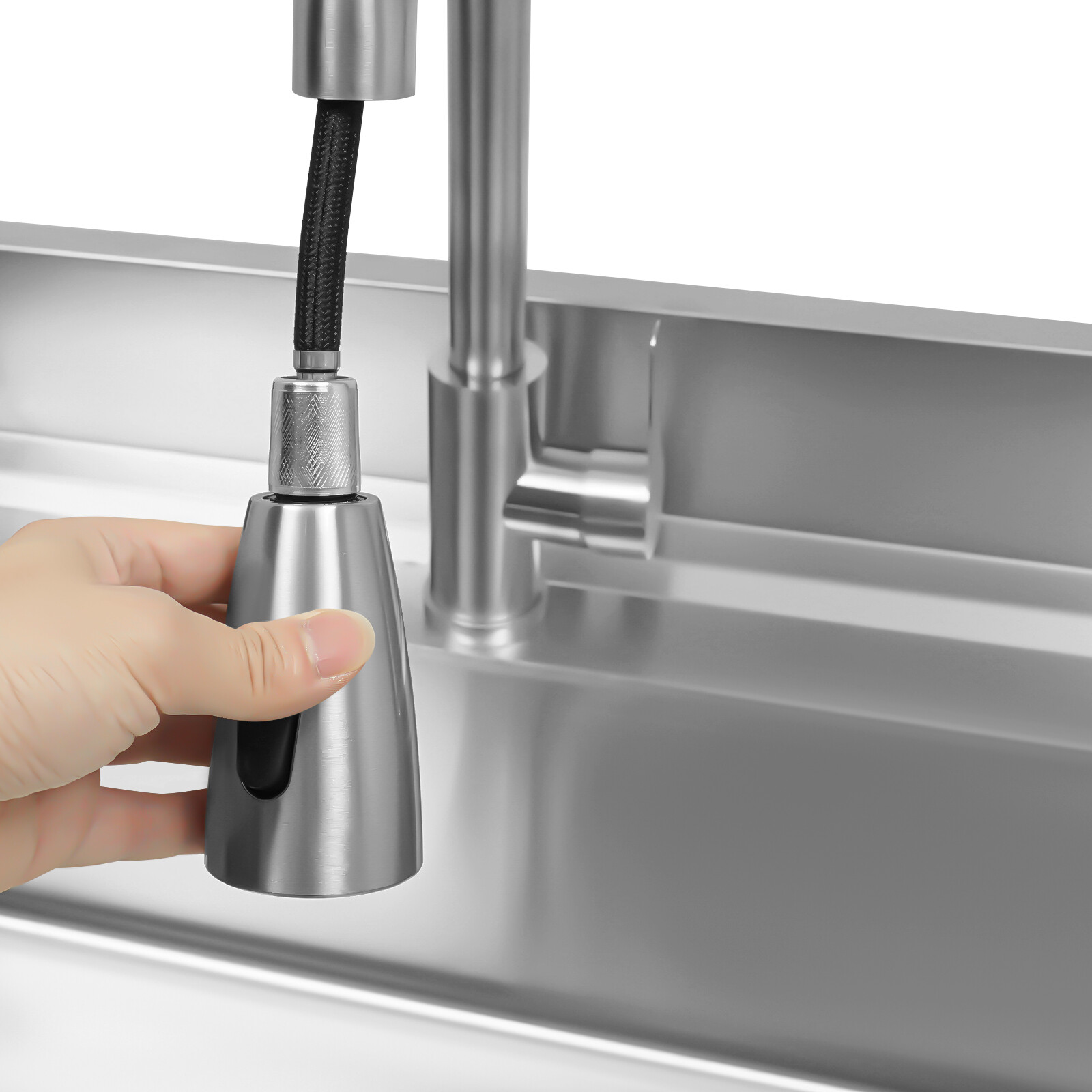 Stainless Steel Utility Sink with Faucet - Large Capacity & Adjustable Feet