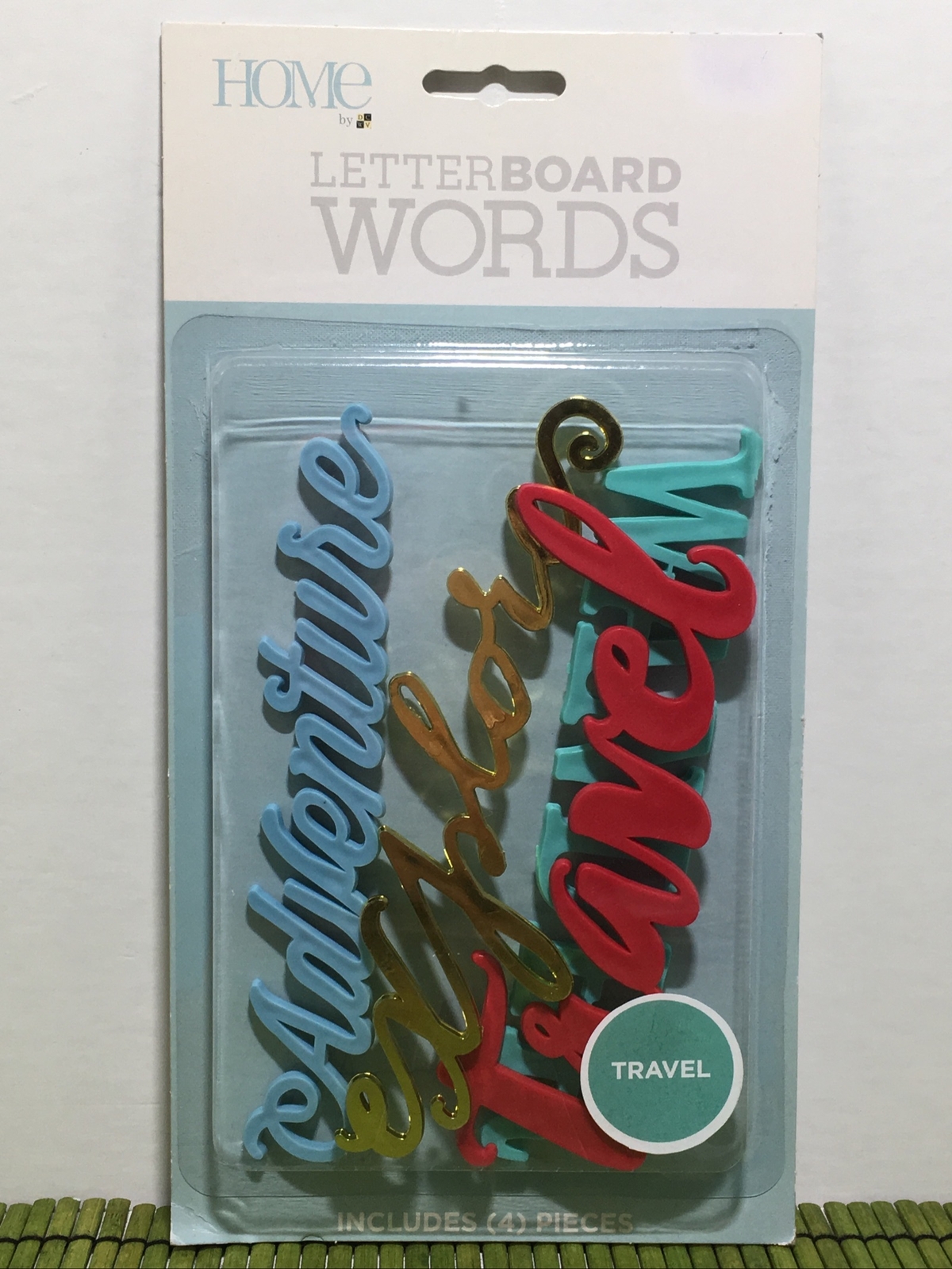 Home Letter Board Words Travel Set of 4 Adventure Explores Wander Travel NEW