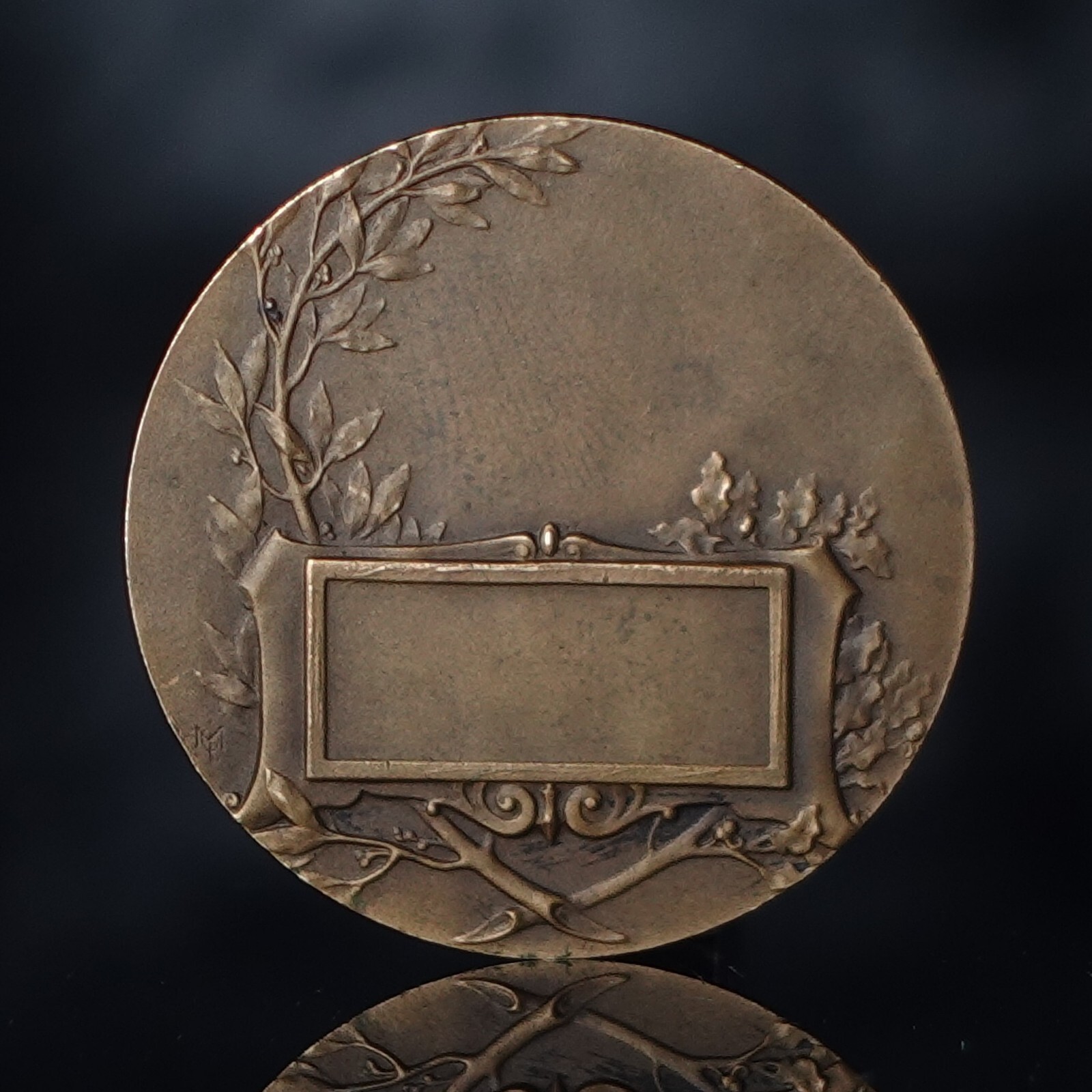 Antique French Bronze Hunting Dog Medal Award