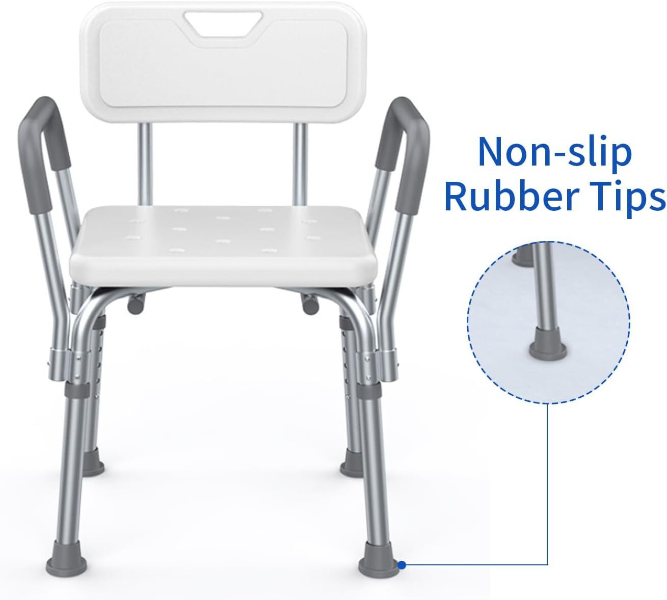 Replacement Feet for Shower Chair Bath Seat 4-Pack Rubber Tips