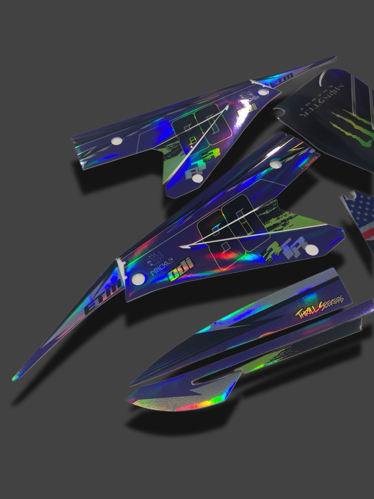 ETM RTR graphics kit decals THICK AND HIGH GLOSS ..... HOLOGRAPHIC FINISH