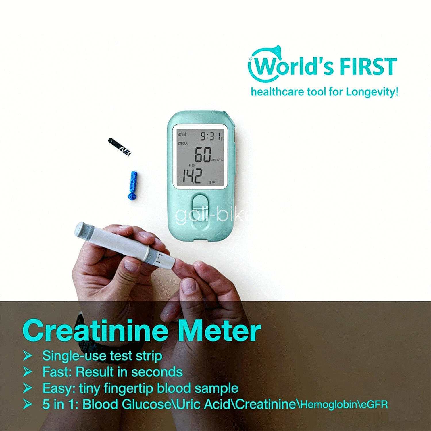 Blood Creatinine Test Meter – Home Kidney Function Checker Kit with 25 Strip