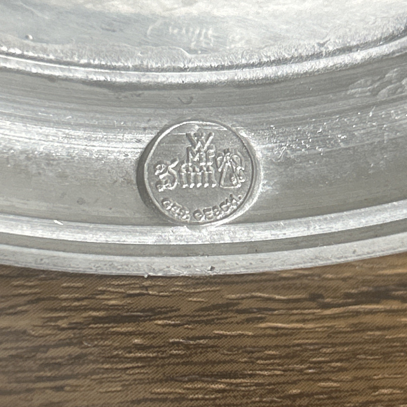 Vintage ceramic German stoneware beer mug with tin cap