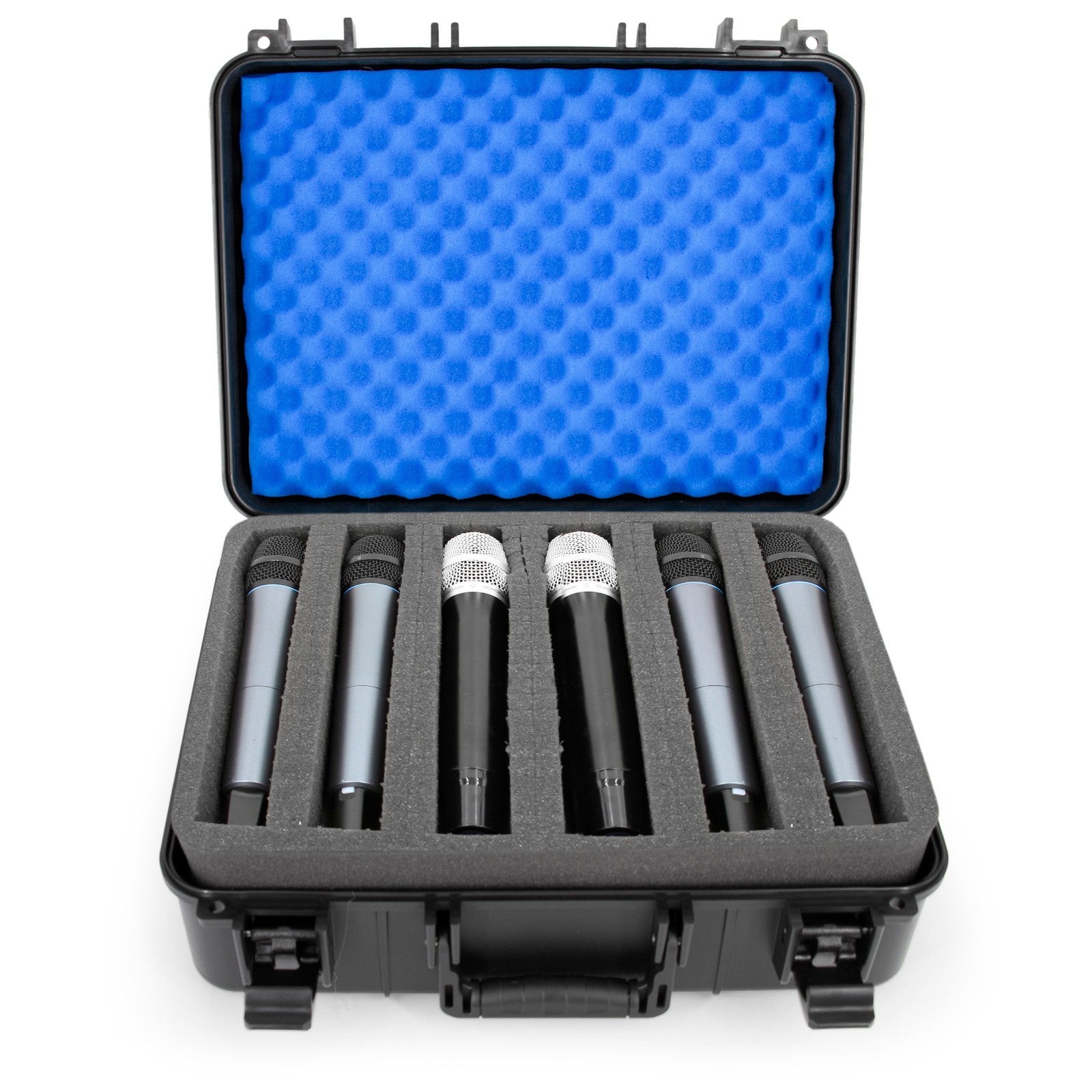 Casematix Wireless Microphone Case – Holds 12 Handheld Mics & Accessories Foam