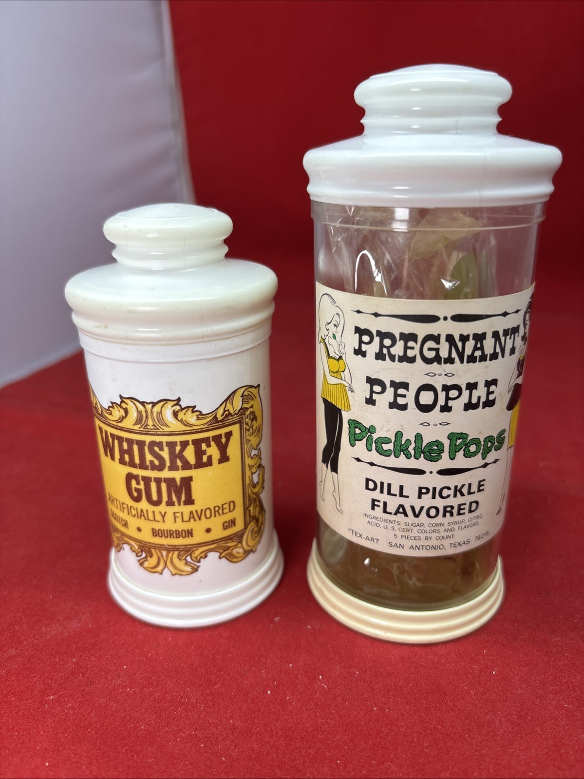 Vintage 1960s Fun Adult Novelty Candy-Pregnant People Pickle Pops & Whiskey Gum