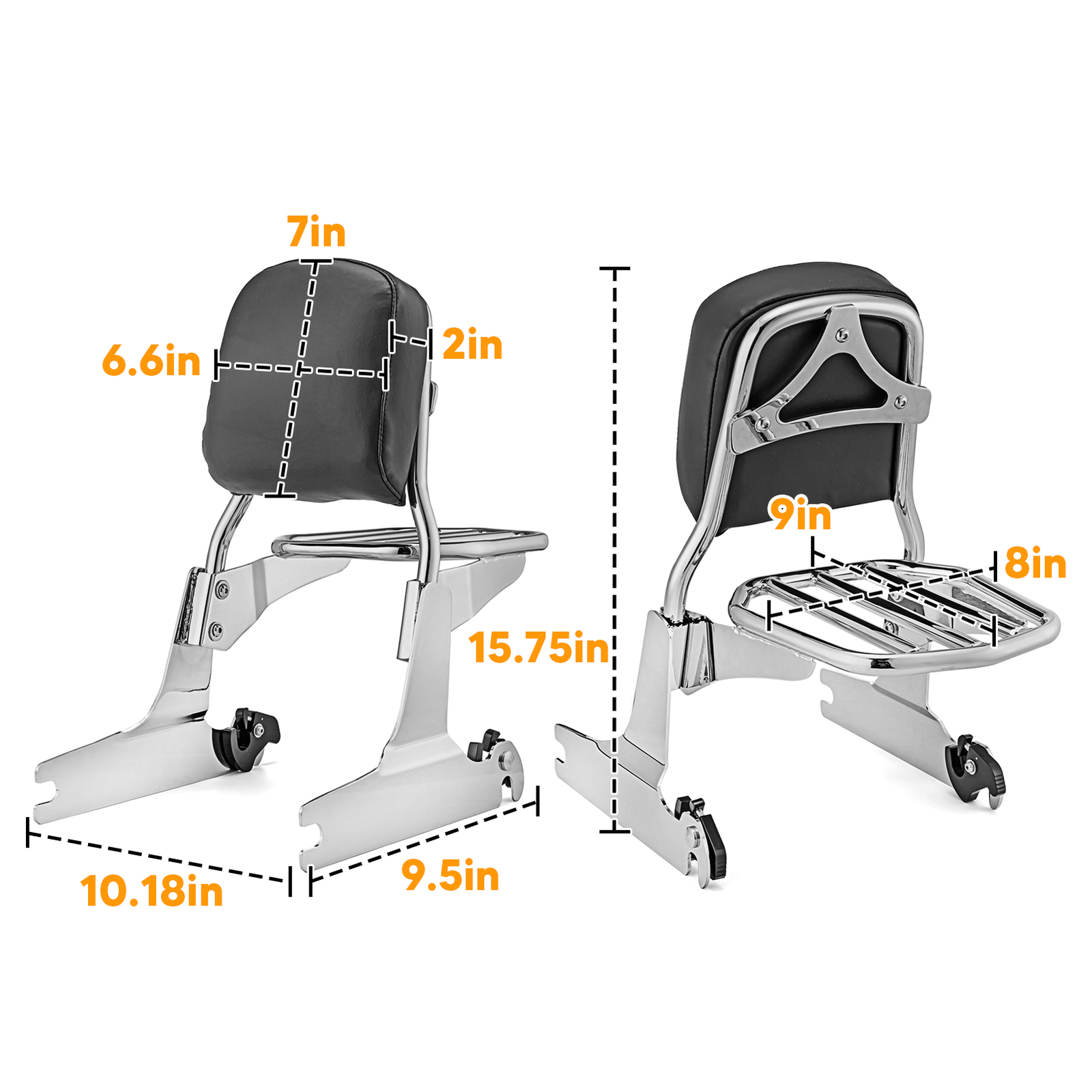Detach Passenger Sissy Bar Backrest Rack For Harley Softail Fat Boy Deluxe FLSTN