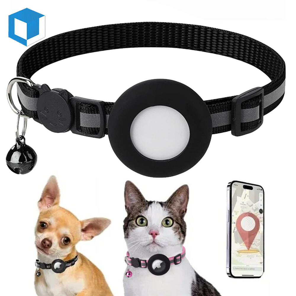 Pet Collar with Bell for Small Dogs and Cats Apple AirTag Case Cover Anti-Lost