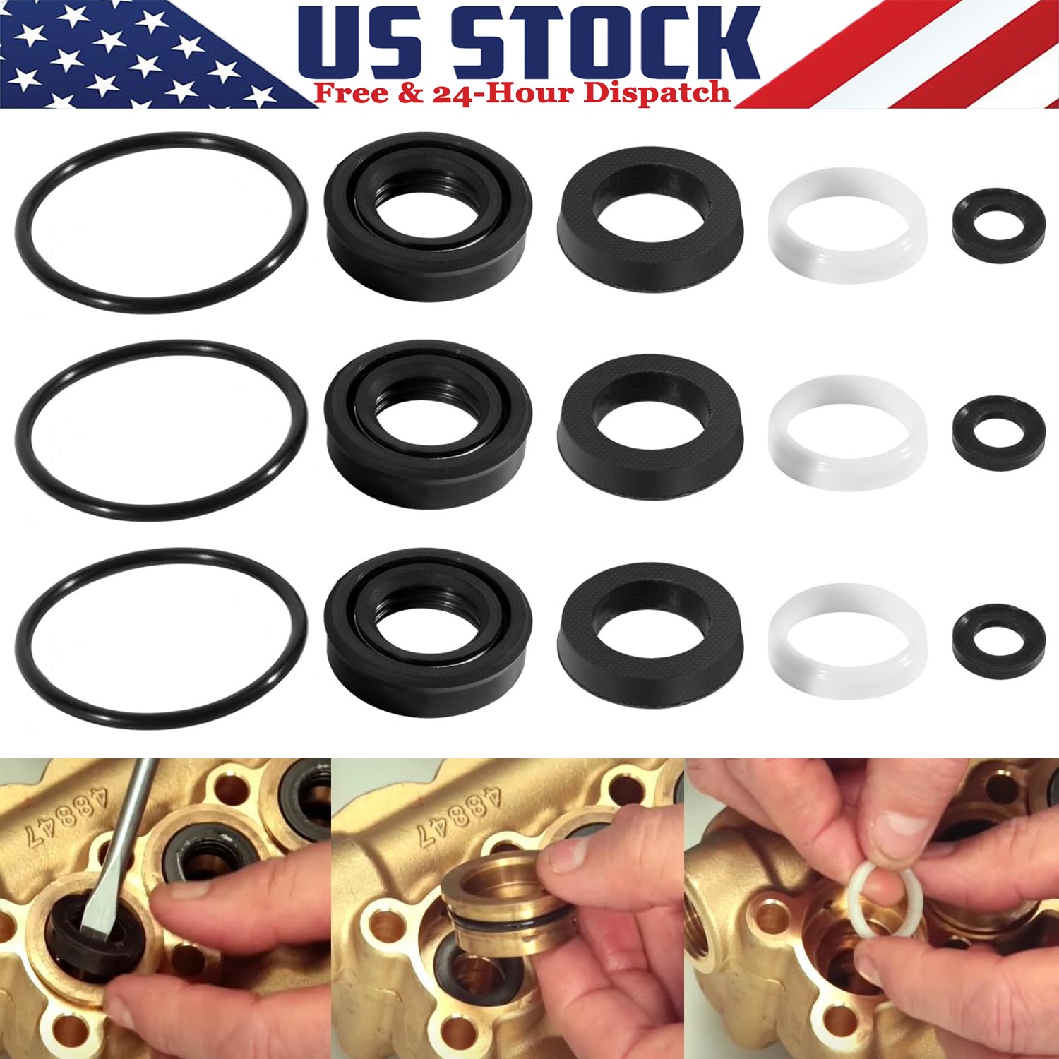 34262 Seal Kit for Cat Pump 66DX 6DX Pressure Washer Pump 66DX40G1I, 6DX35G1I