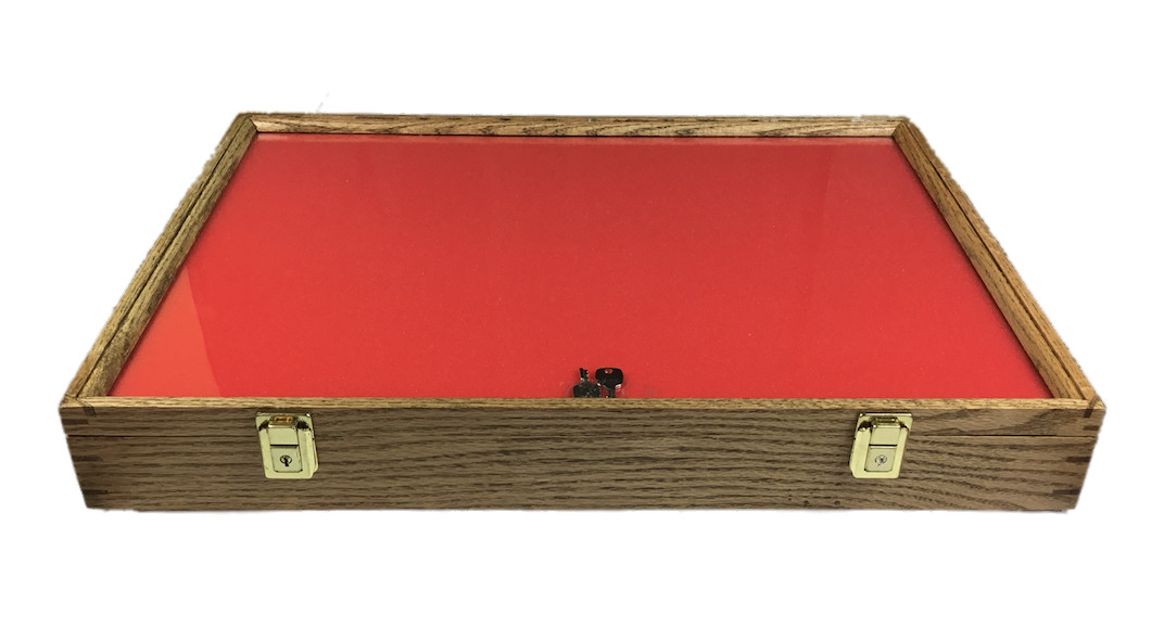 Oak Wood Display Case 18 x 24 x 3 for Arrowheads Knives Collectibles & More